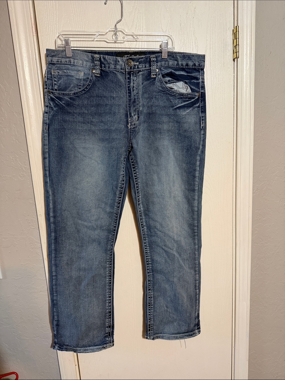 Women's Boot Cut Jeans in Faded Blue Denim